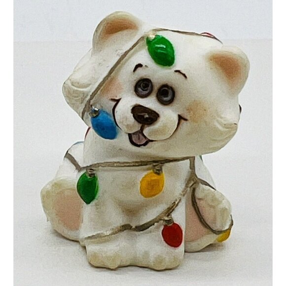 Hallmark Other - Christmas Merry Miniature Cat Tangled In Lights 1.25 Inch Figurine Hallmark